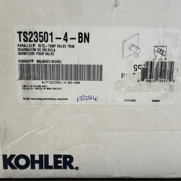KOHLER Ts23501-4-Bn Parallel Rite-Temp Shower Valve Trim, Brushed Nickel - Picture 5 of 5